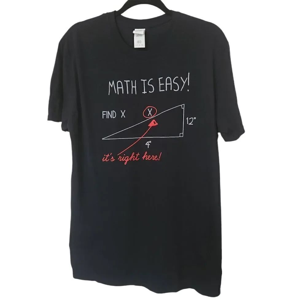 Gildan Unisex Short Sleeve Crew Neck Math Theme Novelty T-Shirt Size Large